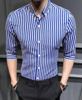 Men's shirt 2018 New summer men casual Short sleeve shirt Korean Slim shirt fashion business brand dress shirt Camisa Masculina-Aqua blue-M-JadeMoghul Inc.