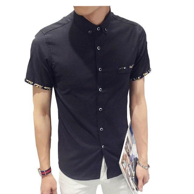 Men's shirt 2018 New summer men casual Short sleeve shirt Korean Slim shirt fashion business brand dress shirt Camisa Masculina-Black-5XL-JadeMoghul Inc.