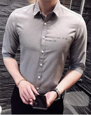 Men's shirt 2018 New summer men casual Short sleeve shirt Korean Slim shirt fashion business brand dress shirt Camisa Masculina-Navy Oxford Textile 1-5XL-JadeMoghul Inc.