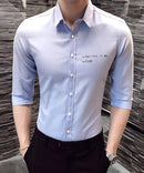 Men's shirt 2018 New summer men casual Short sleeve shirt Korean Slim shirt fashion business brand dress shirt Camisa Masculina-sky Oxford Textile 1-5XL-JadeMoghul Inc.