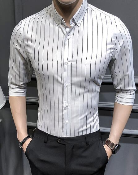 Men's shirt 2018 New summer men casual Short sleeve shirt Korean Slim shirt fashion business brand dress shirt Camisa Masculina-White 1-M-JadeMoghul Inc.