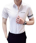 Men's shirt 2018 New summer men casual Short sleeve shirt Korean Slim shirt fashion business brand dress shirt Camisa Masculina-White-5XL-JadeMoghul Inc.