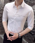 Men's shirt 2018 New summer men casual Short sleeve shirt Korean Slim shirt fashion business brand dress shirt Camisa Masculina-White Oxford Textile 1-5XL-JadeMoghul Inc.