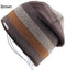 Men's Skullies Hat Bonnet Winter Beanie Knitted Wool Hat Plus Velvet Cap Thicker Stripe Skis Sports Beanies Hats-Brown-JadeMoghul Inc.