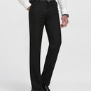 Men's Slim Fit Flat-Front Formal Trousers - Thin Office Dress Pants-X30-5 Black-28-JadeMoghul Inc.