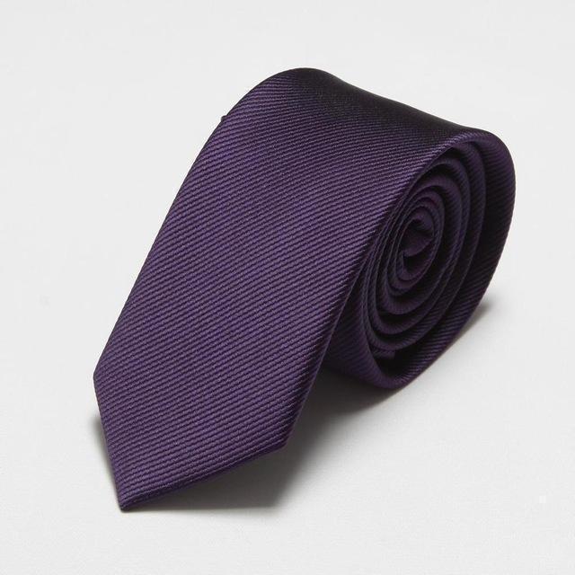 men's slim ties red neck skinny tie solid narrow neckties 6cm width-6cm dark purple-JadeMoghul Inc.