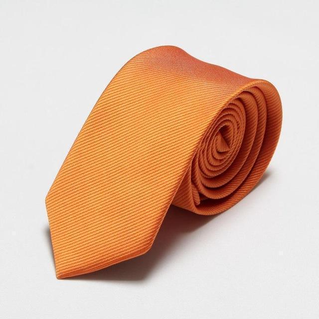 men's slim ties red neck skinny tie solid narrow neckties 6cm width-6cm orange-JadeMoghul Inc.