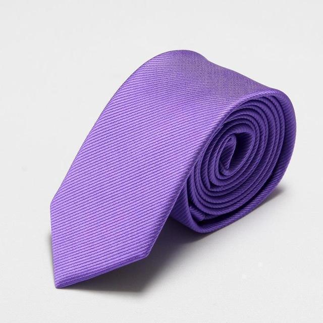 men's slim ties red neck skinny tie solid narrow neckties 6cm width-6cm purple-JadeMoghul Inc.