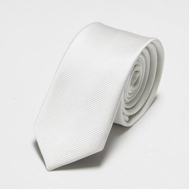 men's slim ties red neck skinny tie solid narrow neckties 6cm width-6cm white-JadeMoghul Inc.