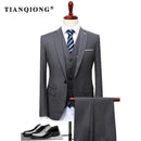 Mens Suit - 3 Pieces(Jacket+Vest+Pant) Slim Fit Suit-Black-M-JadeMoghul Inc.