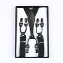 Men's suspenders casual Fashion braces High quality leather suspenders Adjustable 6 clip Belt Strap 11 COLOR Father'day-AG37-JadeMoghul Inc.