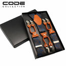 Men's suspenders casual Fashion braces High quality leather suspenders Adjustable 6 clip Belt Strap 11 COLOR Father'day-SP18-JadeMoghul Inc.
