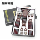 Men's suspenders casual Fashion braces High quality leather suspenders Adjustable 6 clip Belt Strap 11 COLOR Father'day-SP41-JadeMoghul Inc.