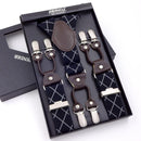 Men's suspenders casual Fashion braces High quality leather suspenders Adjustable 6 clip Belt Strap 11 COLOR Father'day-Z1-JadeMoghul Inc.
