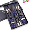Men's suspenders casual Fashion braces High quality leather suspenders Adjustable 6 clip Belt Strap 11 COLOR Father'day-Z6-JadeMoghul Inc.