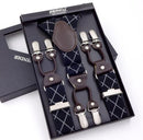 Men's suspenders casual Fashion braces High quality leather suspenders Adjustable 6 clip Belt Strap 11 COLOR Father'day-Z7-JadeMoghul Inc.