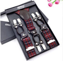 Men's suspenders casual Fashion braces High quality leather suspenders Adjustable 6 clip Belt Strap 11 COLOR Father'day-Z9-JadeMoghul Inc.