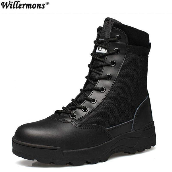 Men's Winter Army-style Snow Boots-Black-10.5-JadeMoghul Inc.
