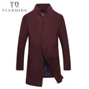 Men's Wool Coat - Thick Fashion Long Jacket-Wine N577-P75-4XL-JadeMoghul Inc.