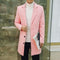 Men's Wool Long Sleeves Coat - Khaki Fashion Men Jacket-Pink-S-JadeMoghul Inc.