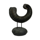 Mesmerizing Tanduk Domba decor - Benzara-Decorative Objects and Figurines-Black-Polyresin-Matte-JadeMoghul Inc.