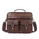 Messenger Bags men Genuine Leather Briefcases Male Men for Documents Laptop Leather business bags-8001redbrown-China-JadeMoghul Inc.