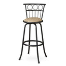Metal And Microfiber Swivel Barstool, Black, Set of 2-Bar Stools and Counter Stools-Black-Metal Microfiber Cushion-JadeMoghul Inc.