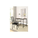 Metal And PU Study Computer Set With Writing Desk And PU Chair, Black-Office Furniture-Black-Wood-JadeMoghul Inc.