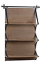 Metal And Wood Rectangular 3 Tier Wall Shelf, Gunmetal Gray and Brown-WALL HOOKS AND SHELFS-Gray and brown-Wood and Metal-Coated Finish-JadeMoghul Inc.