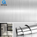 Metal Brushed Gold Silver DIY Removable Wallpaper Decor Film PVC Vinyl Waterproof Oil-proof House Appliance Kitchen Wall Sticker JadeMoghul Inc.