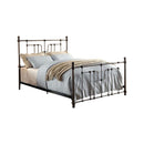 Metal Eastern King Size Bed With Headboard & Footboard, Black