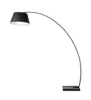 Metal Floor Lamp with Fabric Adjustable Shade and Marble Base, Black-Floor Lamp-Black-Marble Metal Fabric-JadeMoghul Inc.