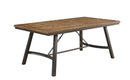 Metal Frame Dining Table with Rectangular Wooden Top, Gray And Brown-Dining Tables-Gray And Brown-Metal And Wood-JadeMoghul Inc.