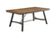 Metal Frame Dining Table with Rectangular Wooden Top, Gray And Brown-Dining Tables-Gray And Brown-Metal And Wood-JadeMoghul Inc.