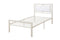 Metal Frame Full Bed With Leather Upholstered Headboard, White-Platform Beds-White-MetalFaux Leather-JadeMoghul Inc.