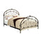 Metal Full Bed With Round Headboard And Footboard, Brushed Bronze Gray-Platform Beds-Brushed bronze-Metal-JadeMoghul Inc.