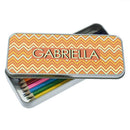 Metal Gifts & Accessories Cute Pencil Cases Orange Chevron Pattern Pencil Case Treat Gifts
