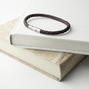 Metal Gifts & Accessories Personalized Gifts For Him Capsule Tube Woven Bracelet In Cedar Brown Treat Gifts