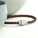Metal Gifts & Accessories Personalized Gifts For Him Woven Leather Bracelet in Burnt Sienna Treat Gifts