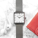 Metal Gifts & Accessories Personalized Watches Silver Metallic Square Watch Treat Gifts