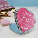Metal Gifts & Accessories Unique Personalized Gifts Wedding-Glam Compact Mirrors - Heart Treat Gifts