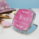 Metal Gifts & Accessories Unique Personalized Gifts Wedding-Glam Compact Mirrors - Square Treat Gifts