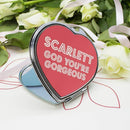 You're Gorgeous! Unique Personalized Gifts Heart Compact Mirror