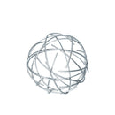 Metal Orb Sculpture With Broken Rings, Coated Finish Silver-Sculptures-Silver-Metal-Coated Finish-JadeMoghul Inc.