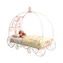 Metal Princess Full Size Bed, Pink & White