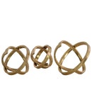 Metal Round Abstract Sculpture, Gold, Set of 3-Sculptures-Gold-Metal-JadeMoghul Inc.