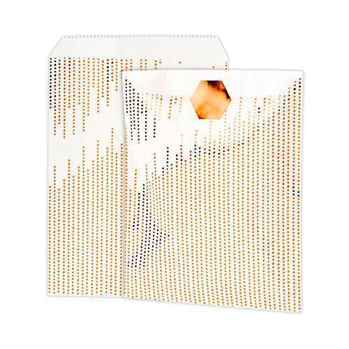Metallic Copper Dots Paper Treat Bags with Sticker (Pack of 8)-Favor Boxes Bags & Containers-JadeMoghul Inc.