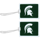 Michigan St. Spartans Vinyl Luggage Tag, 2pk-Luggage Accessories-JadeMoghul Inc.