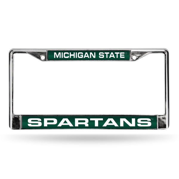 NCAA Michigan State Green Laser Chrome Frame