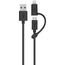 Micro USB Cable with Lightning(R) Adapter, 3ft-USB Charge & Sync Cable-JadeMoghul Inc.
